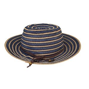 Tropical Trends Navy Tan Stripes Women’s Versatile Hat One Size